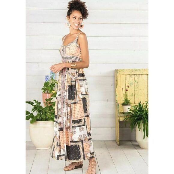 Matilda Jane Adventure Begins Multi Print Block Perfectly Paisley Maxi Dress - Picture 1 of 12